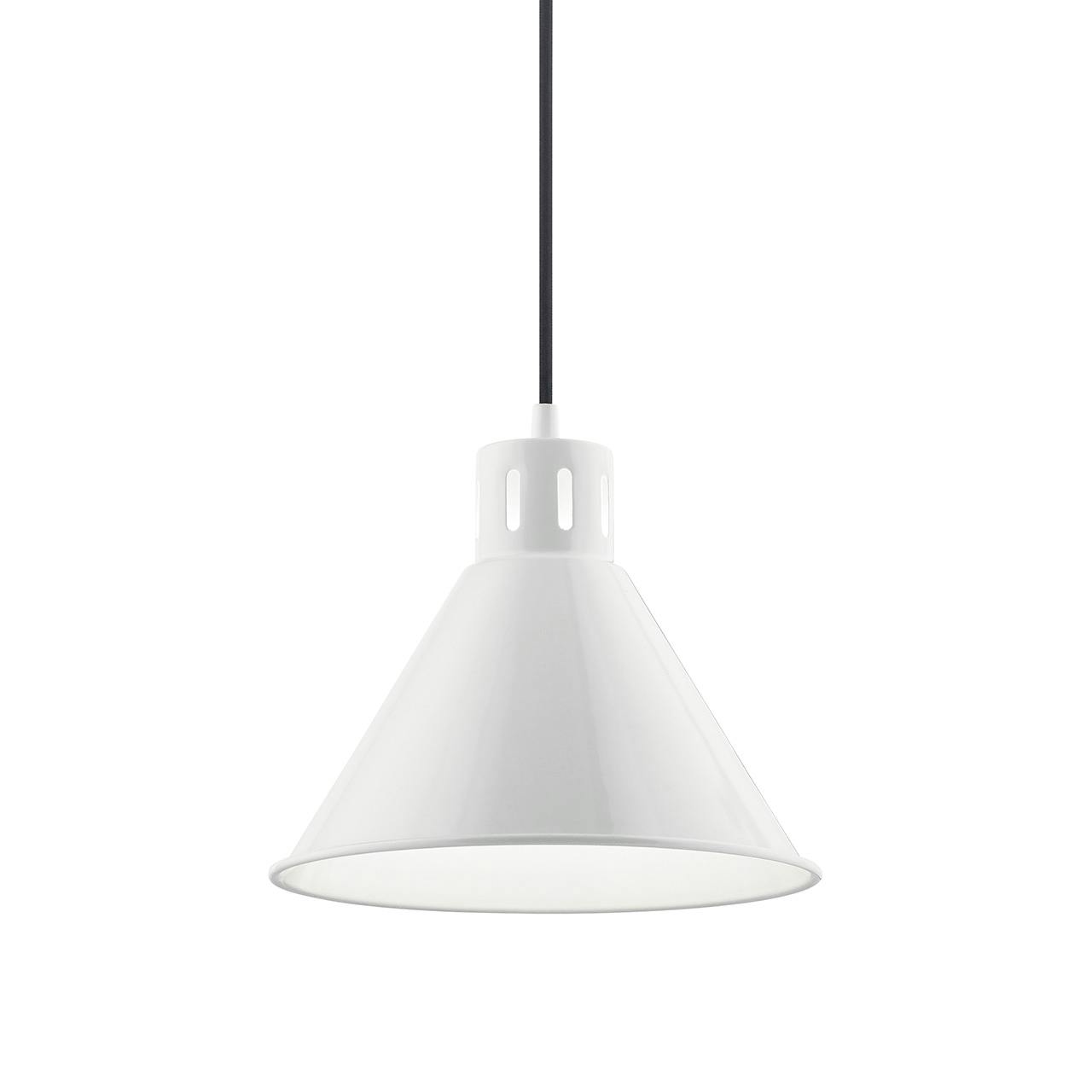 Zailey™ 9.5" 1 Light Pendant in White without the canopy on a white background