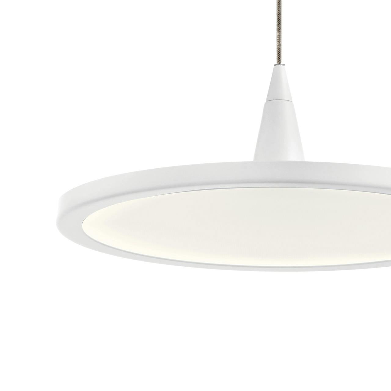 Close up view of the Jeno™ LED 3000K 9" Pendant White on a white background