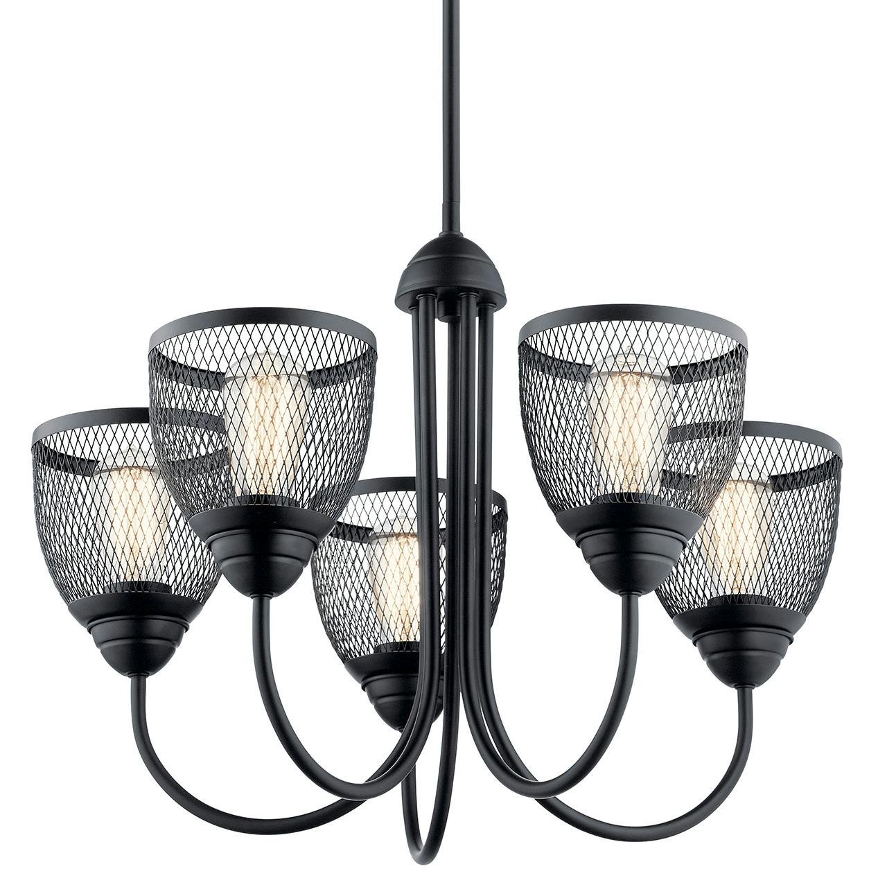 Voclain 17.5" Chandelier in Black without the canopy on a white background