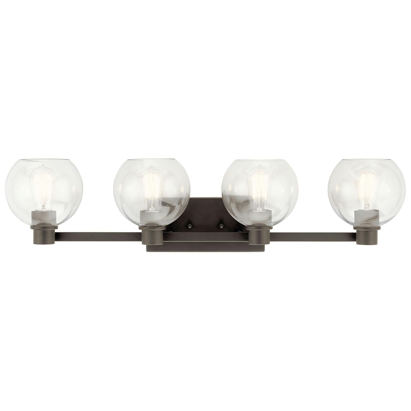 The Harmony 4 Light Vanity Light Olde Bronze® facing up on a white background