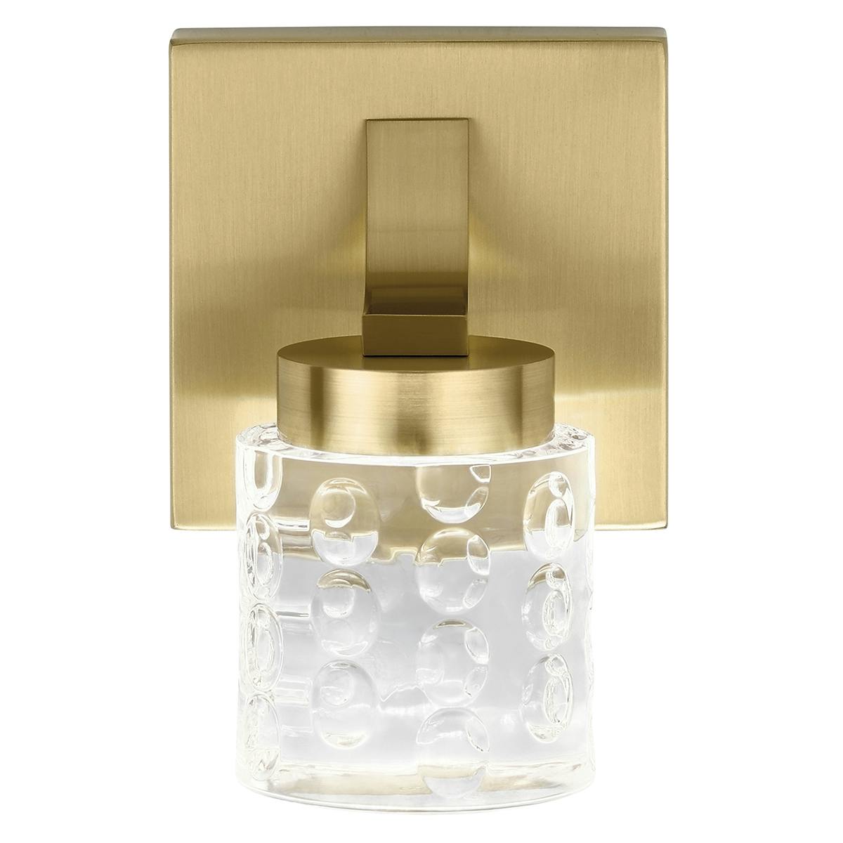 The Rene 3000K LED Wall Sconce Champagne Gold facing down on a white background