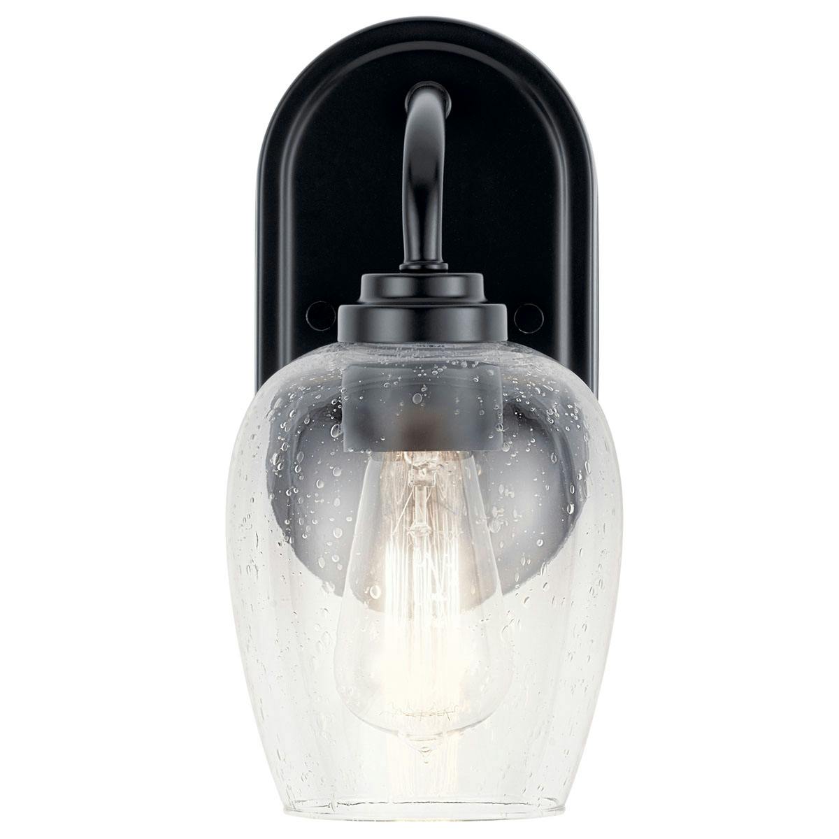 The Valserrano 10 inch Sconce 1 Light Black facing down on a white background