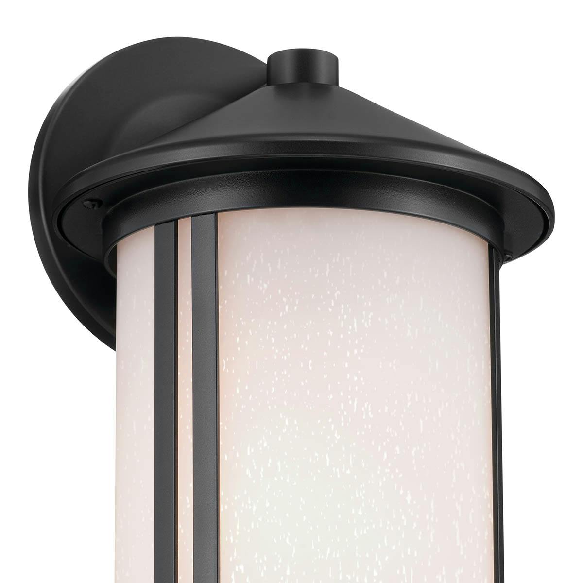 Close up view of the Lombard 12.7" 1 Light Wall Light Black on a white background
