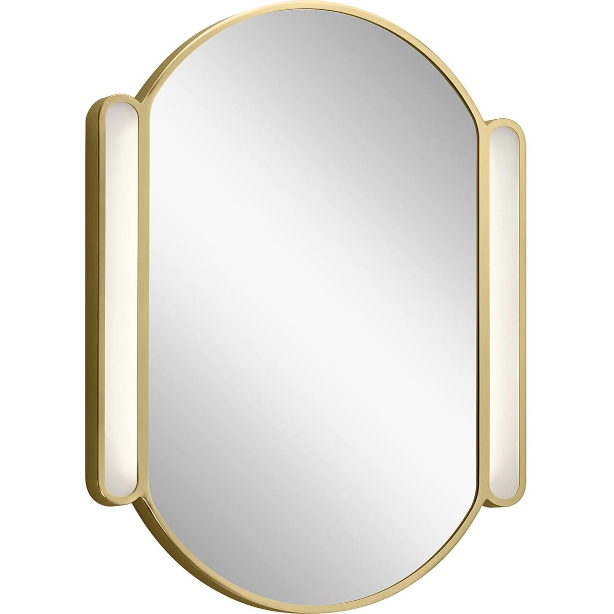 Phaelan 30" Oval Mirror Champagne Gold on a white background