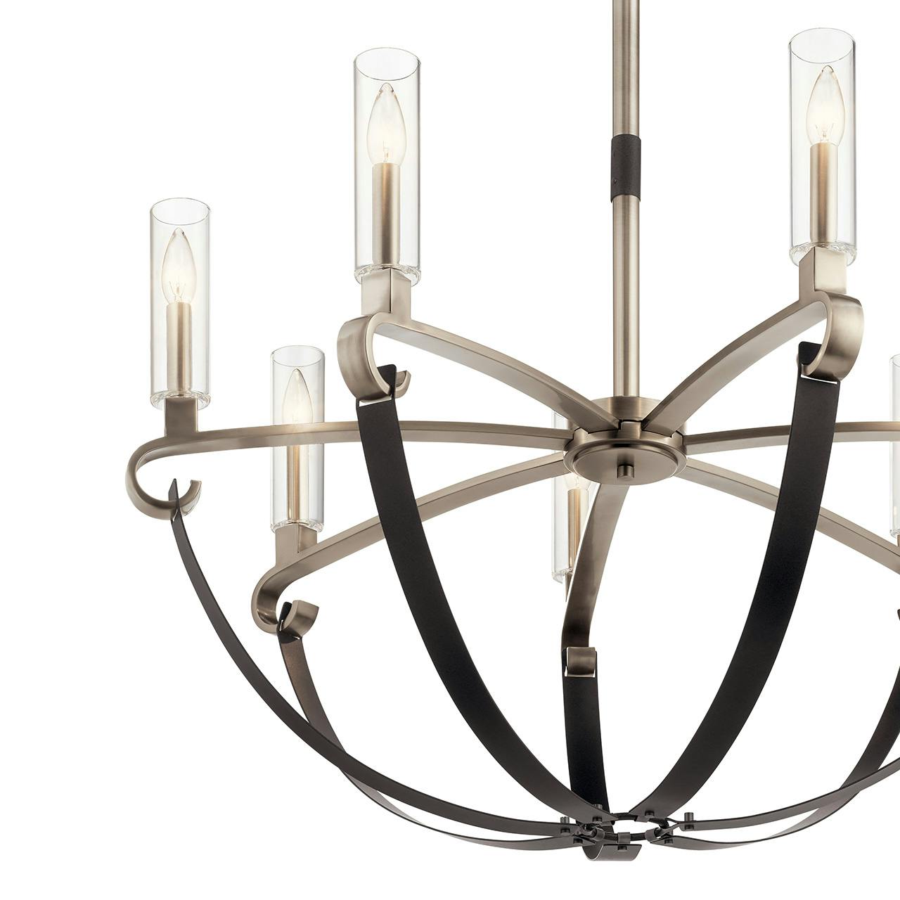 Close up view of the Artem 34"  Chandelier Classic Pewter on a white background