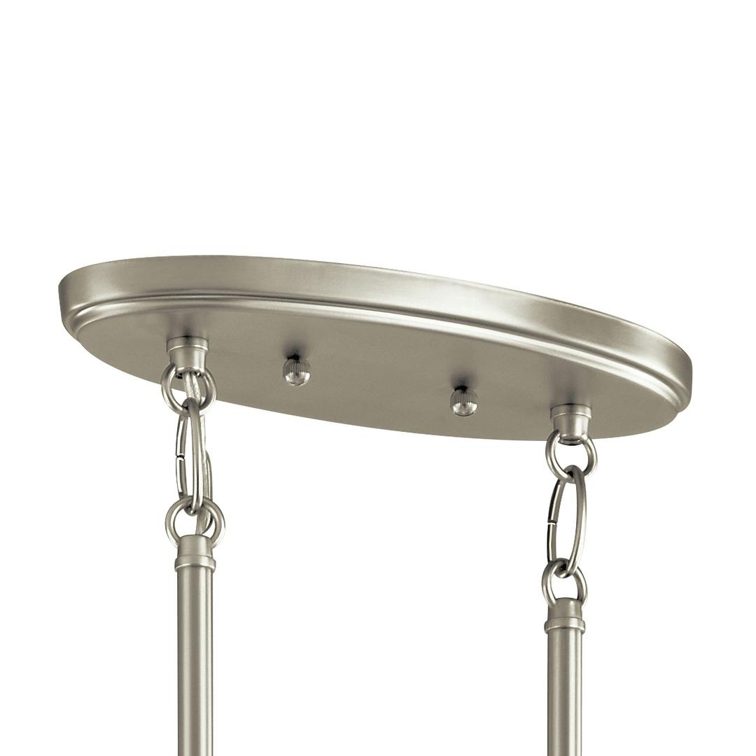 Canopy for the Daimlen 6 Light Oval Chandelier Nickel on a white background