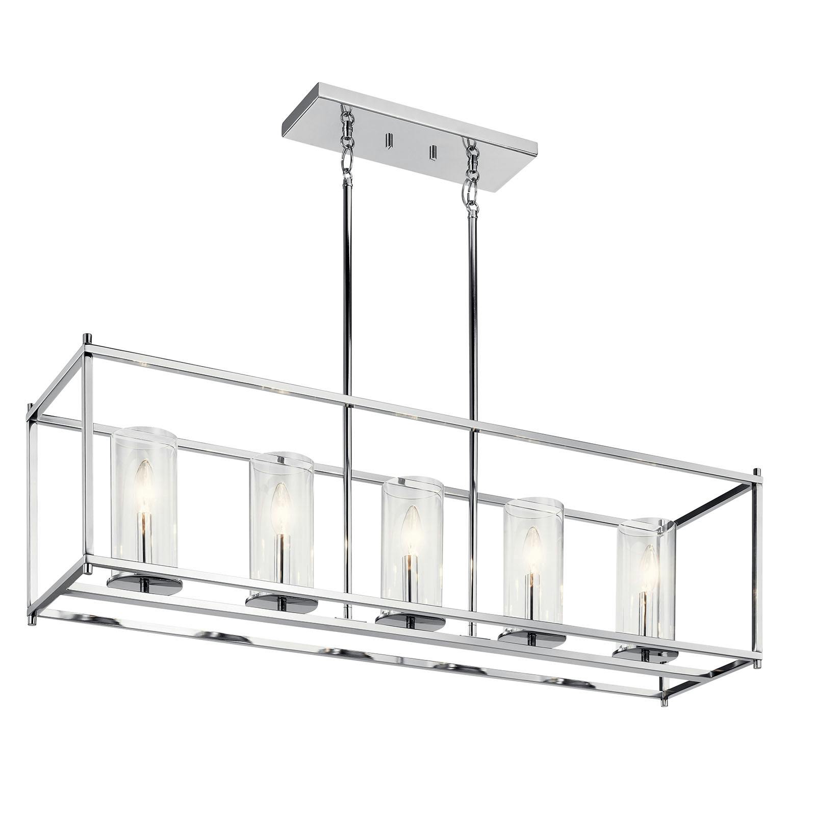 Crosby 13.75" Linear Chandelier Chrome on a white background