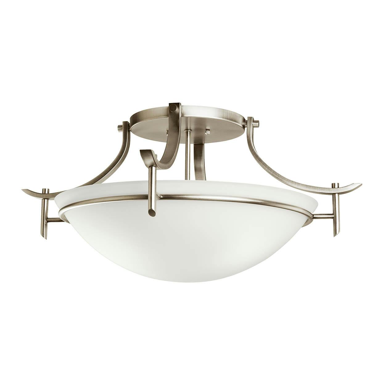 Olympia 3 Light Semi Flush Antique Pewter on a white background