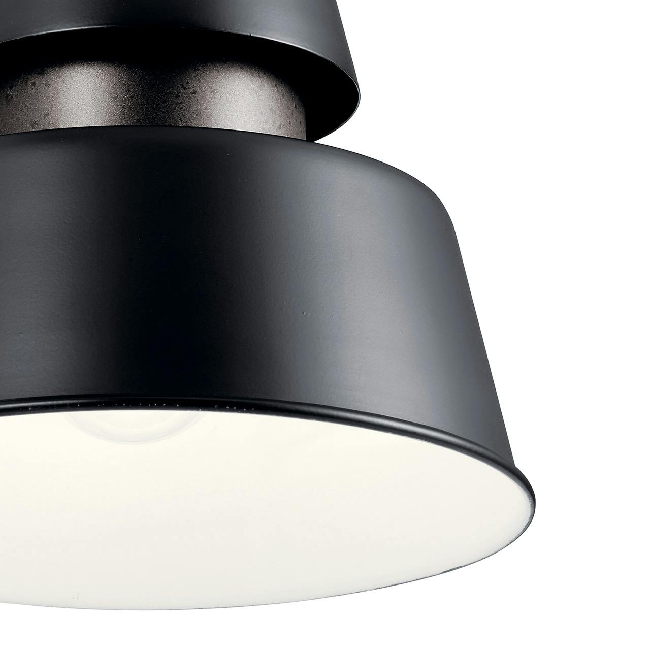 Close up view of the Lozano 13" 1 Light Wall Light Black on a white background