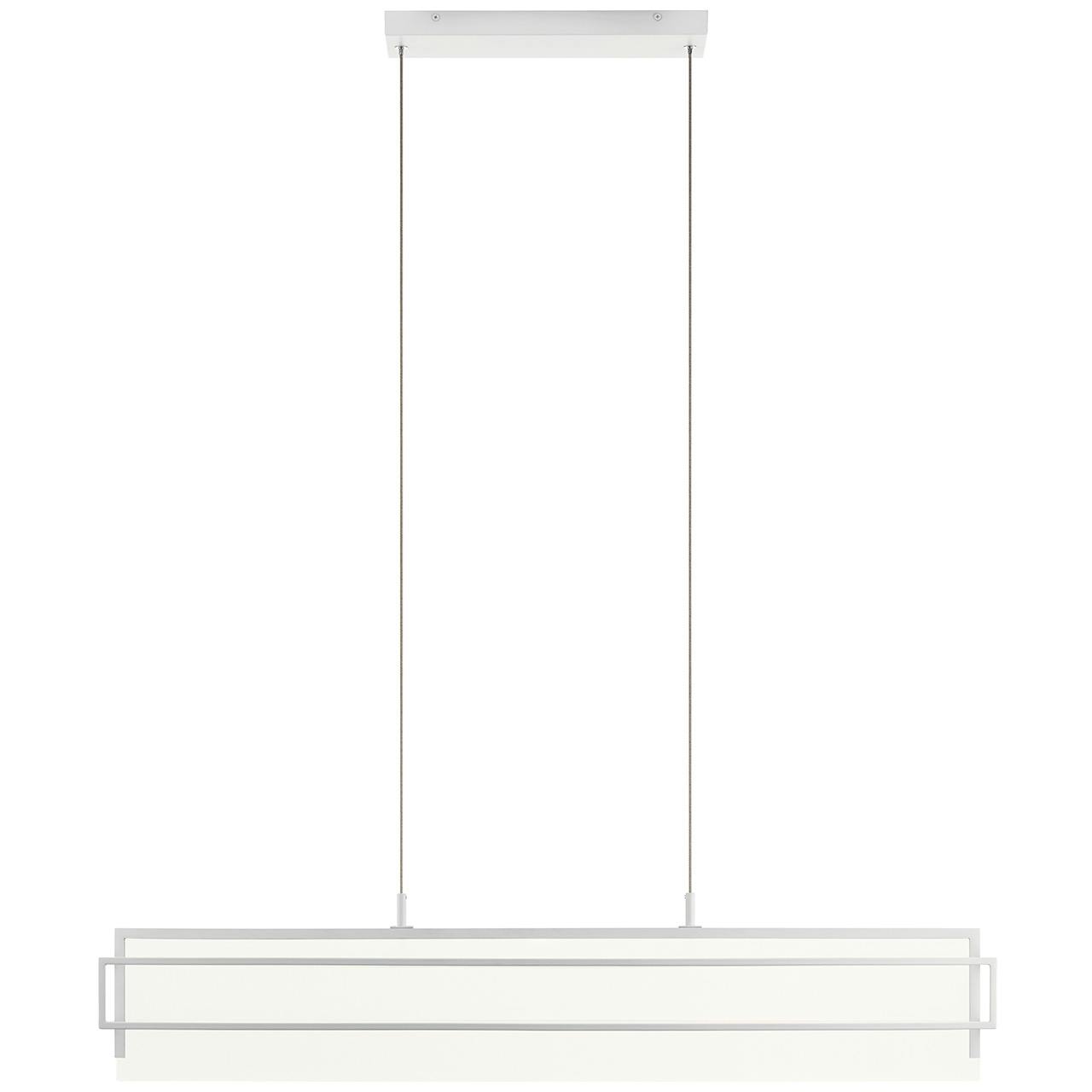 Front view of the Vega 3000K 38" Linear Chandelier White on a white background