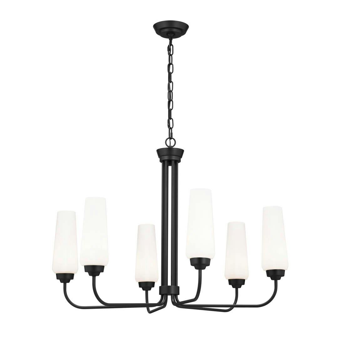 Truby 6 Light Chandelier Black on a white background