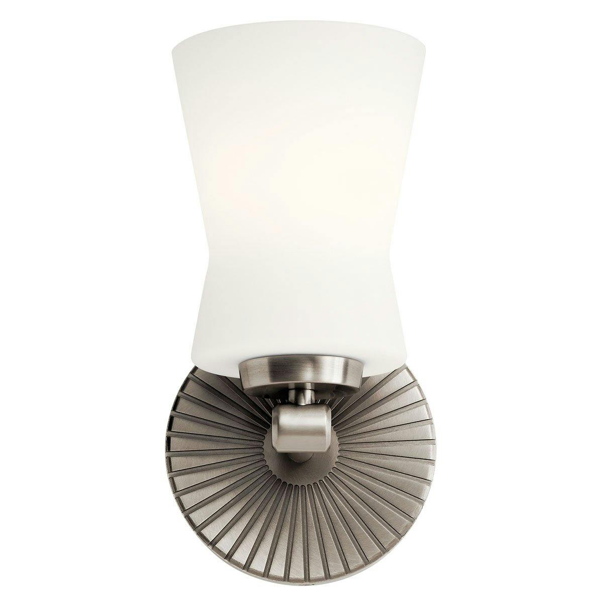 Front view of the Brianne 1 Light Sconce Classic Pewter on a white background