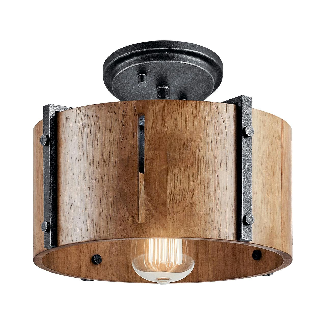 Product image of the 42643DBK shown hung as a semi flush