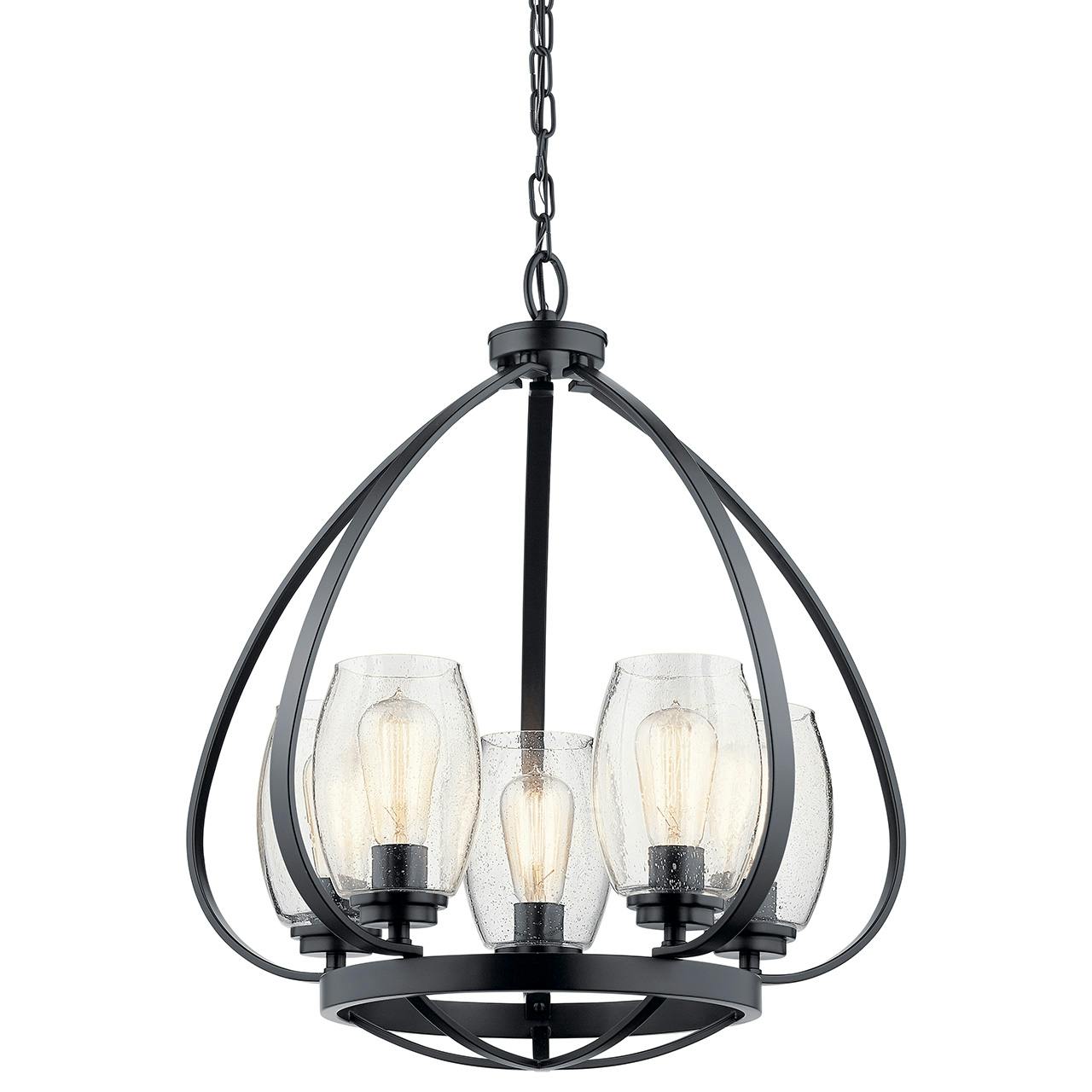Tuscany 24" 5 Light Chandelier in Black without the canopy on a white background