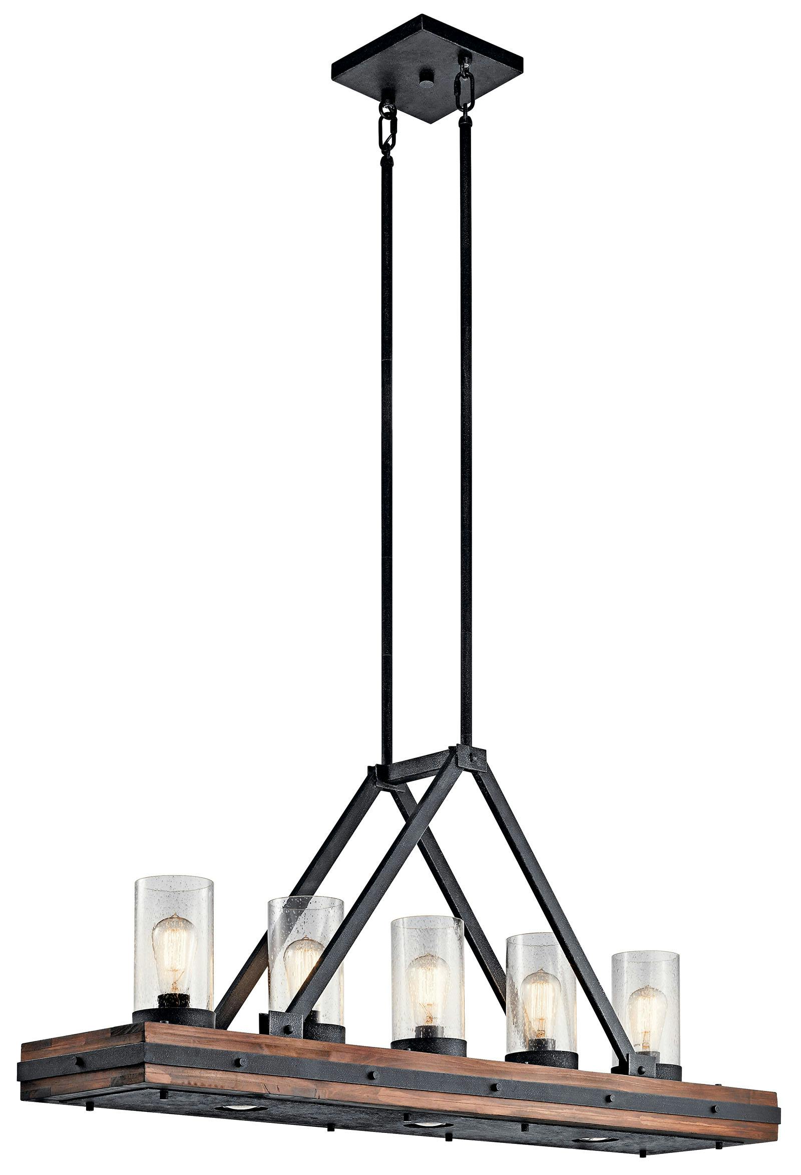 Colerne 46.5" Linear Chandelier Auburn on a white background