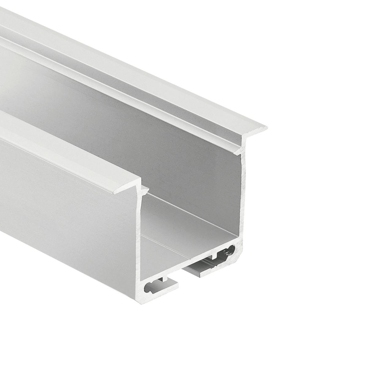 Deep Well Recessed Channel Silver on a white background