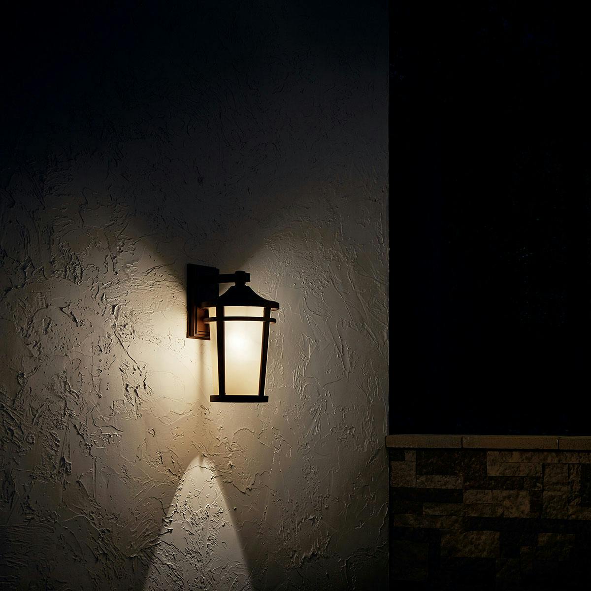 Night time Exterior image featuring Atwood outdoor wall light 49073BST