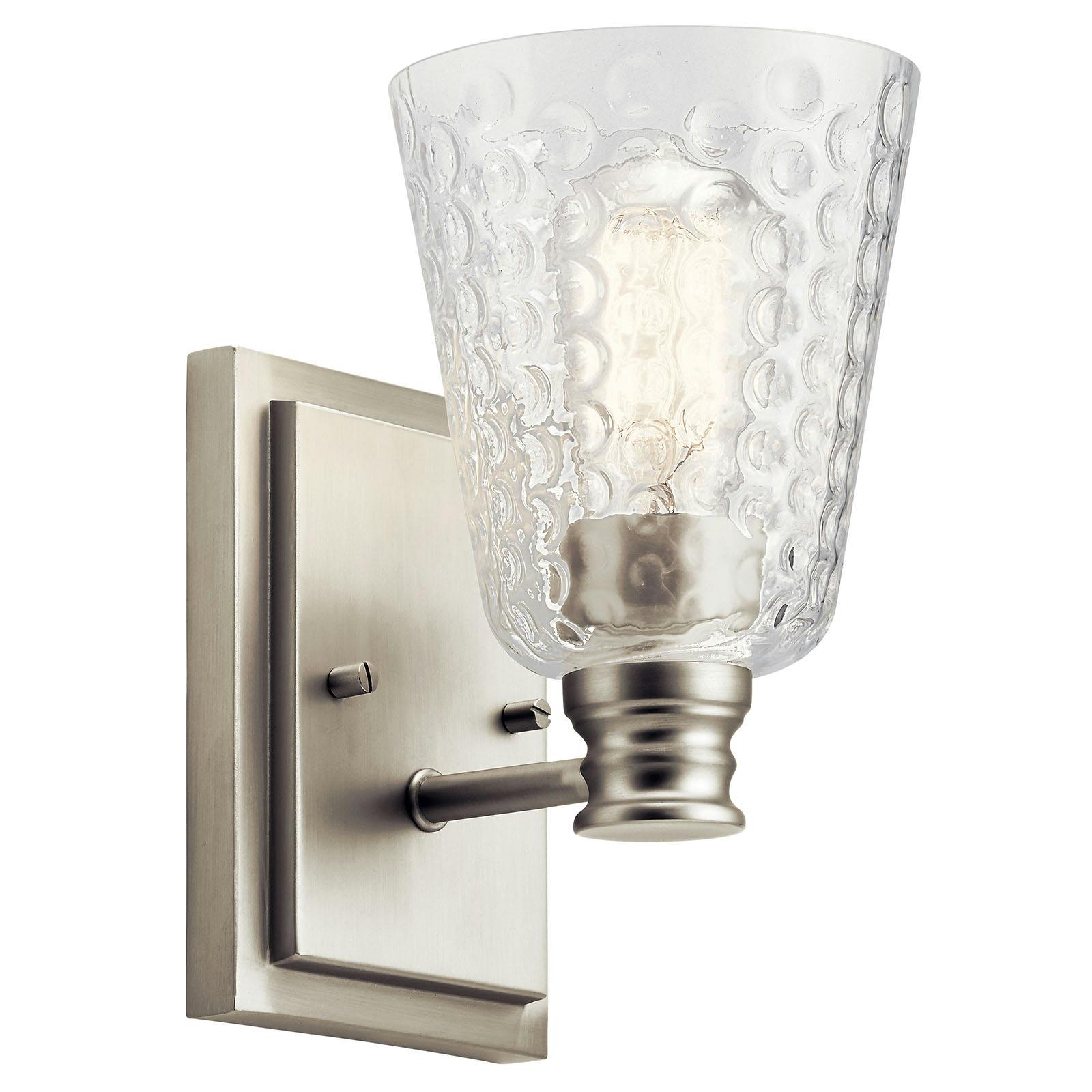 Nadine 1 Light Wall Sconce Brushed Nickel on a white background