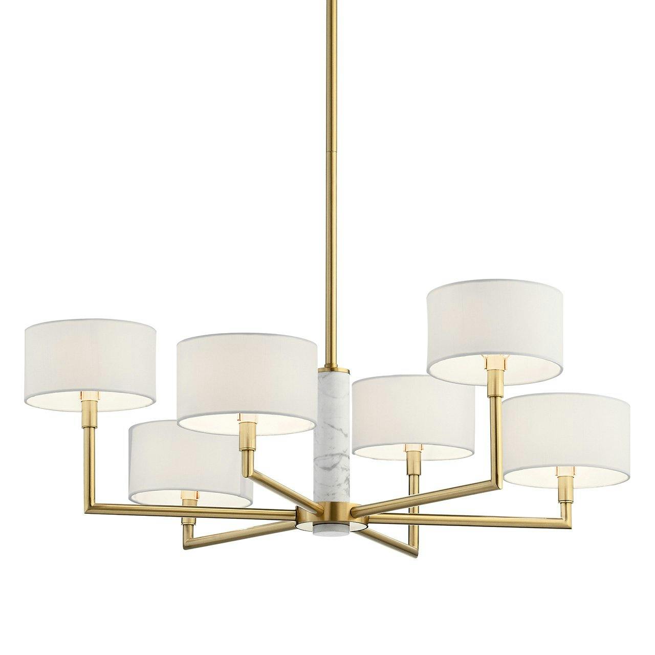 Laurent 16" 6 Light Chandelier Gold without the canopy on a white background