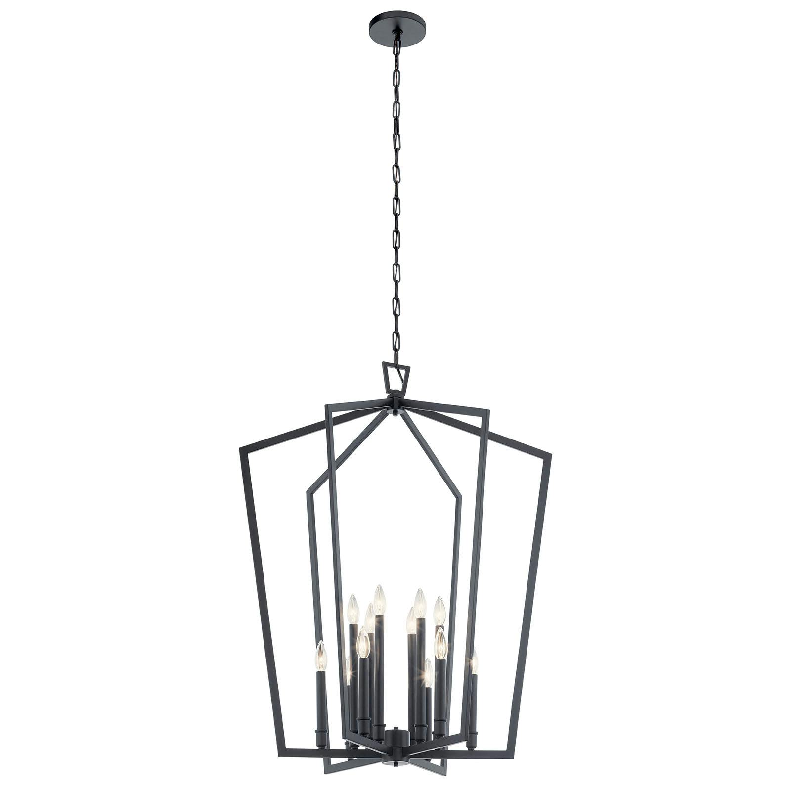 Abbotswell 30" Foyer Chandelier Black on a white background