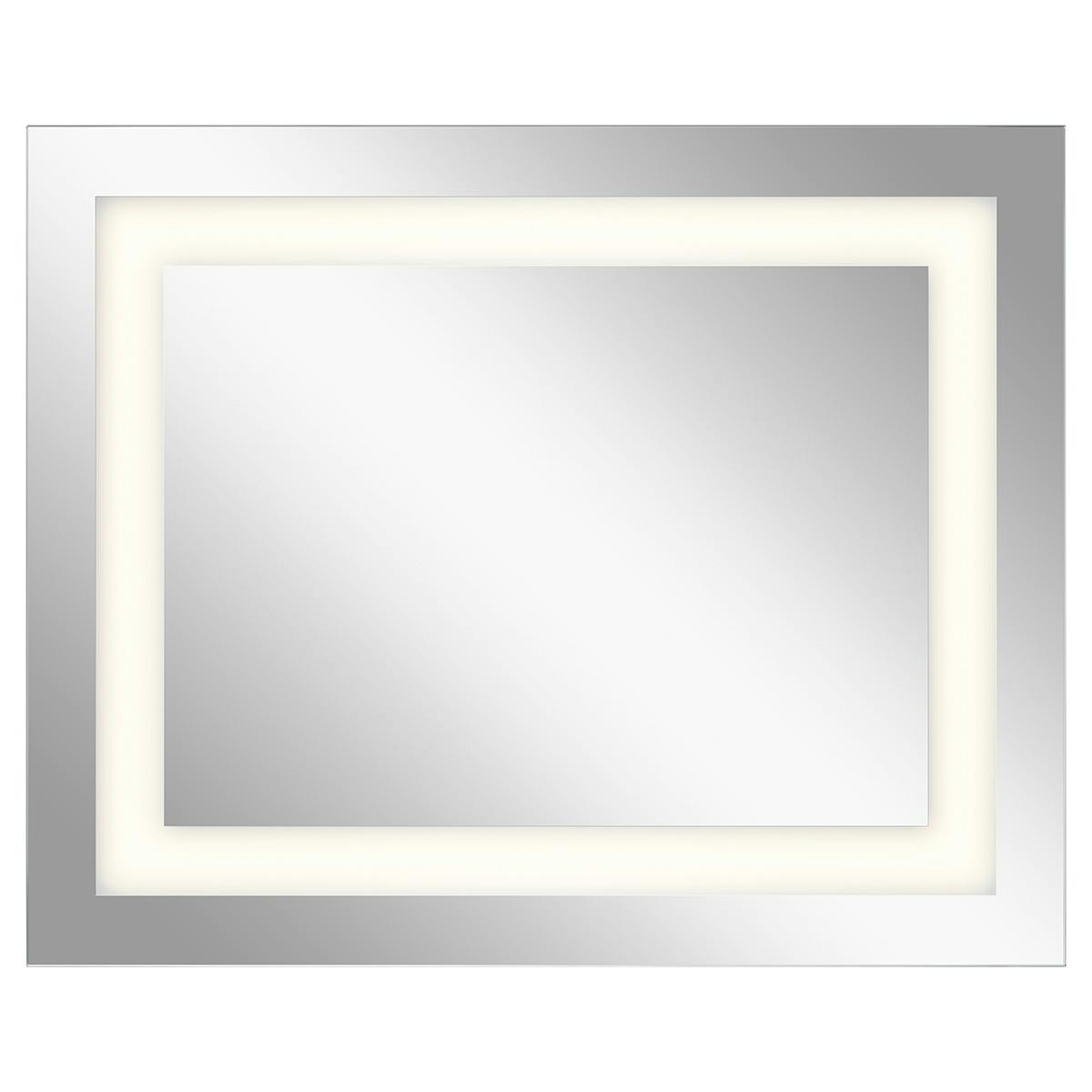 40" x 32" Rectangular LED Backlit Mirror on a white background