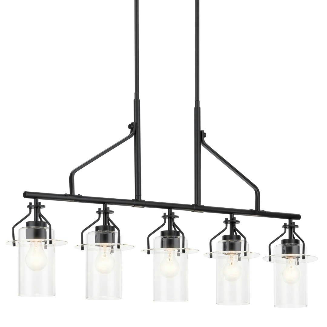 Everett™ 22.5" 3 Light Round Chandelier in a Black finish on a white background