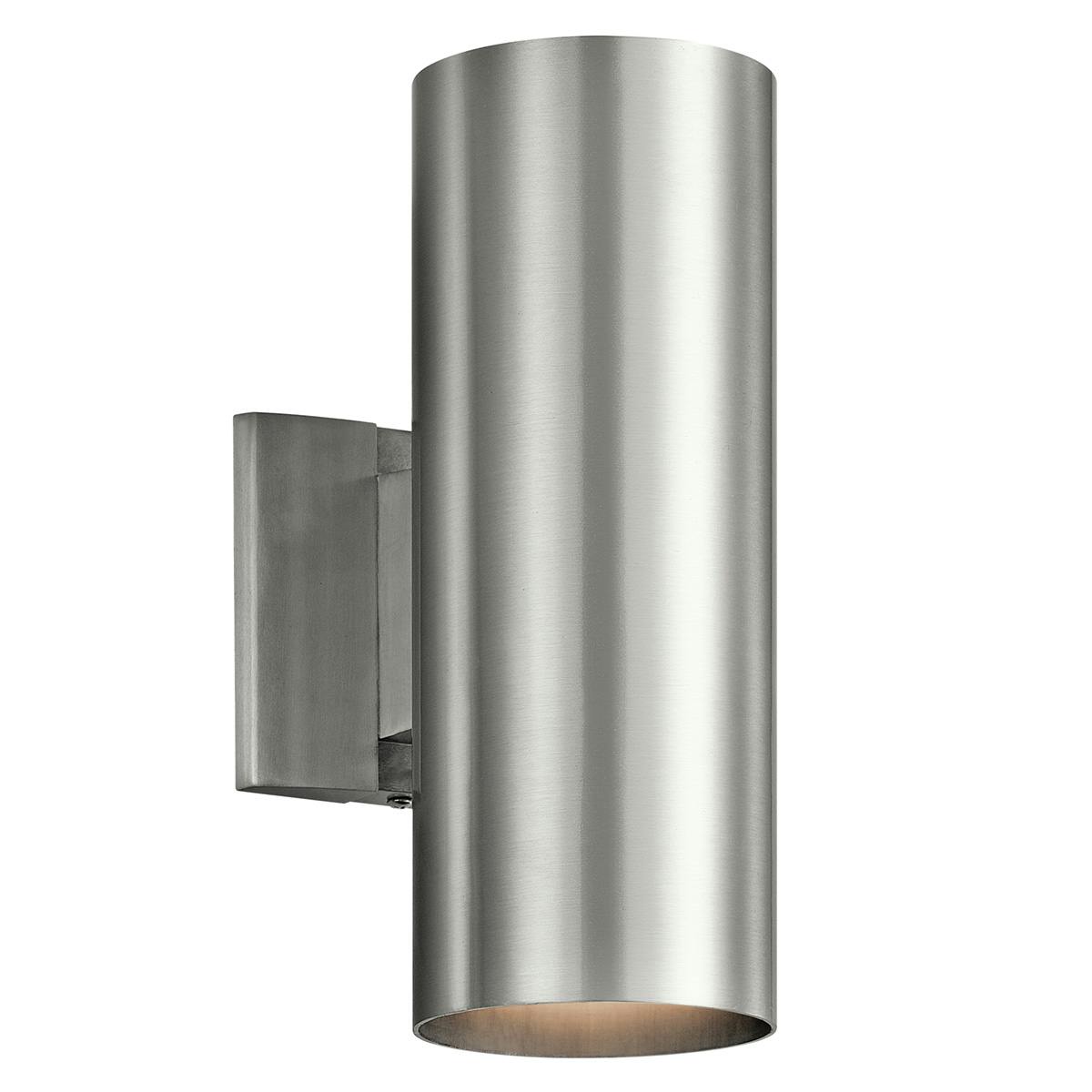 Cylinder 12" Wall Light Brushed Aluminum on a white background