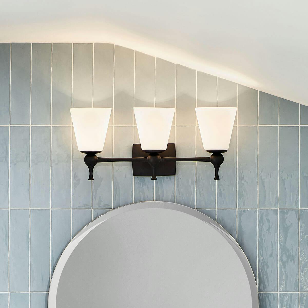 Day time Bathroom image featuring Cosabella vanity light 55092BK