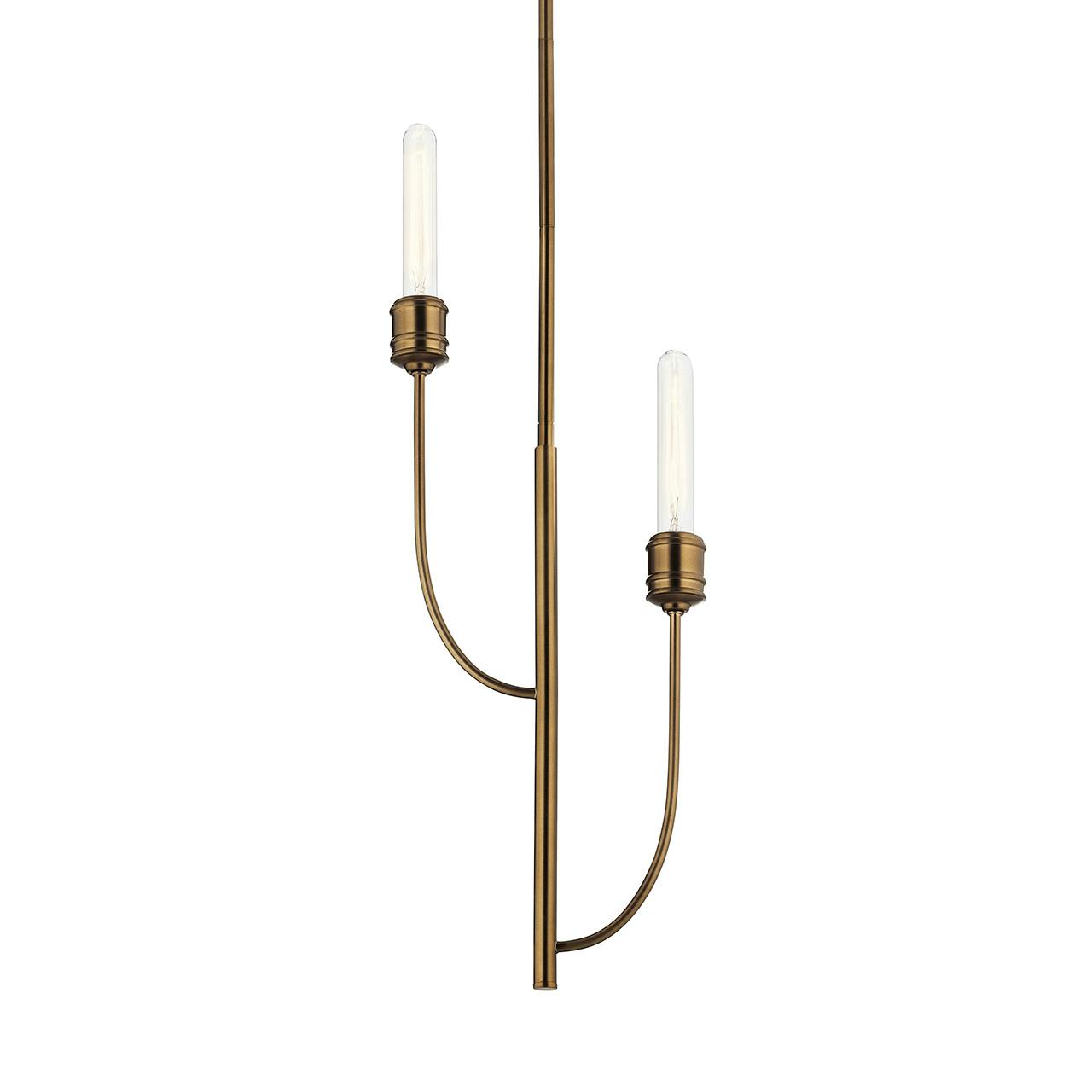 Hatton 2 Light Pendant Satin Bronze without the canopy on a white background