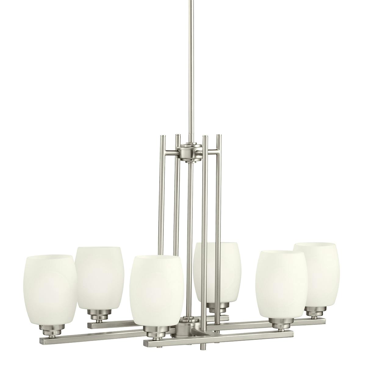 Eileen™ 6 LED Bulb Chandelier Nickel on a white background