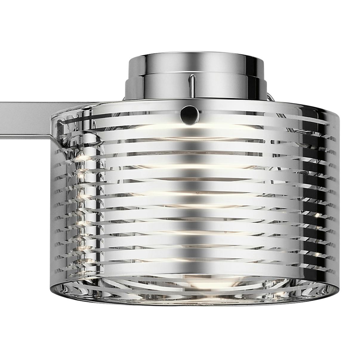 Close up view of the Santora 3000K 4 Light Vanity Light Chrome on a white background