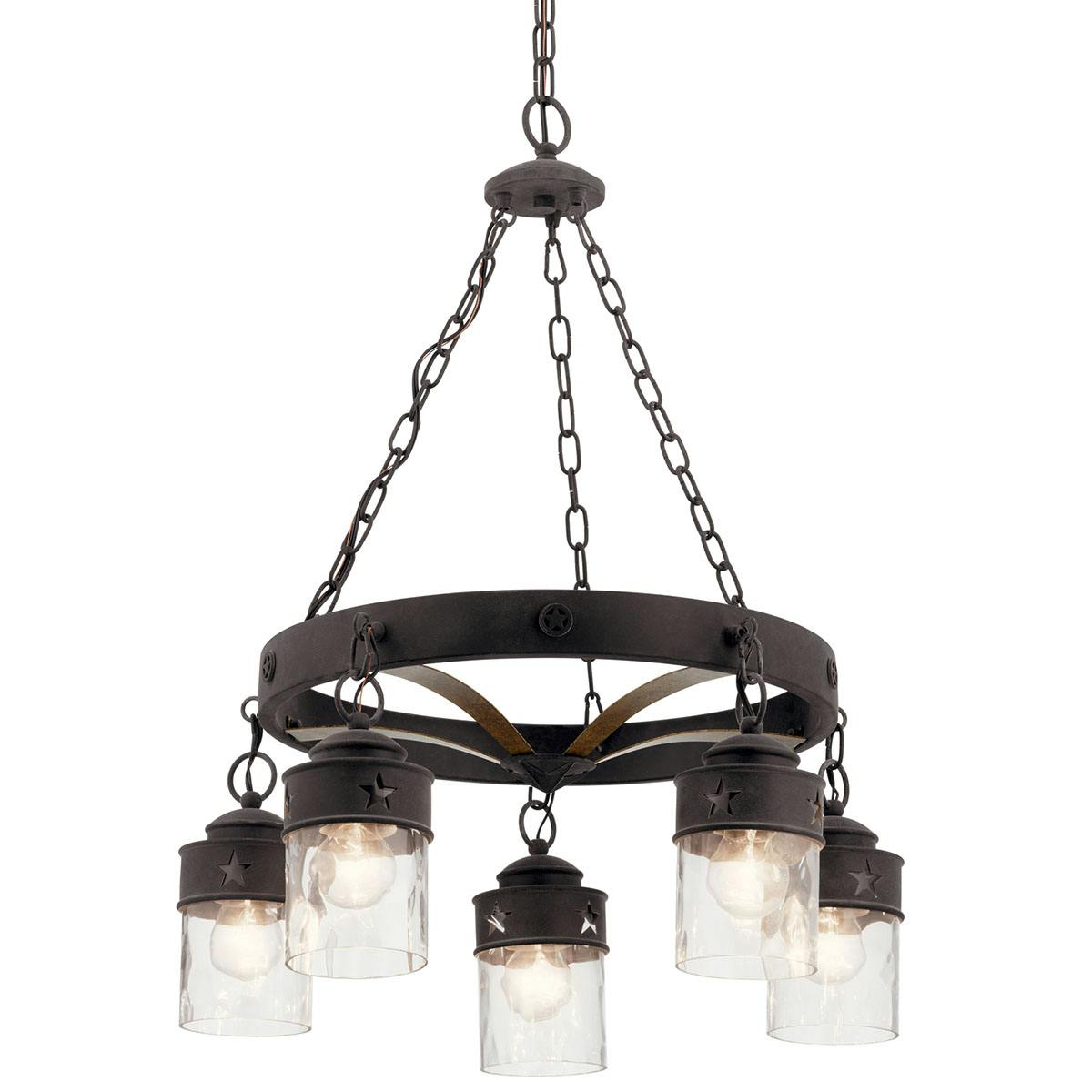 Grainger 24.37" 5 Light Chandelier Zinc without the canopy on a white background