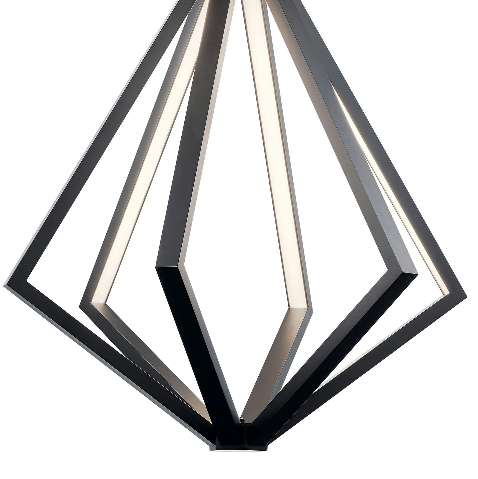 Close up view of the Everest 24.5" LED Pendant Black on a white background