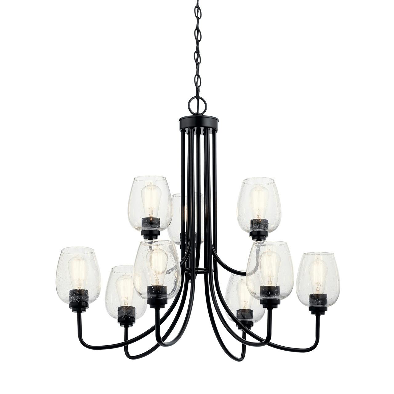 Valserrano™ 9 Light Chandelier Black without the canopy on a white background