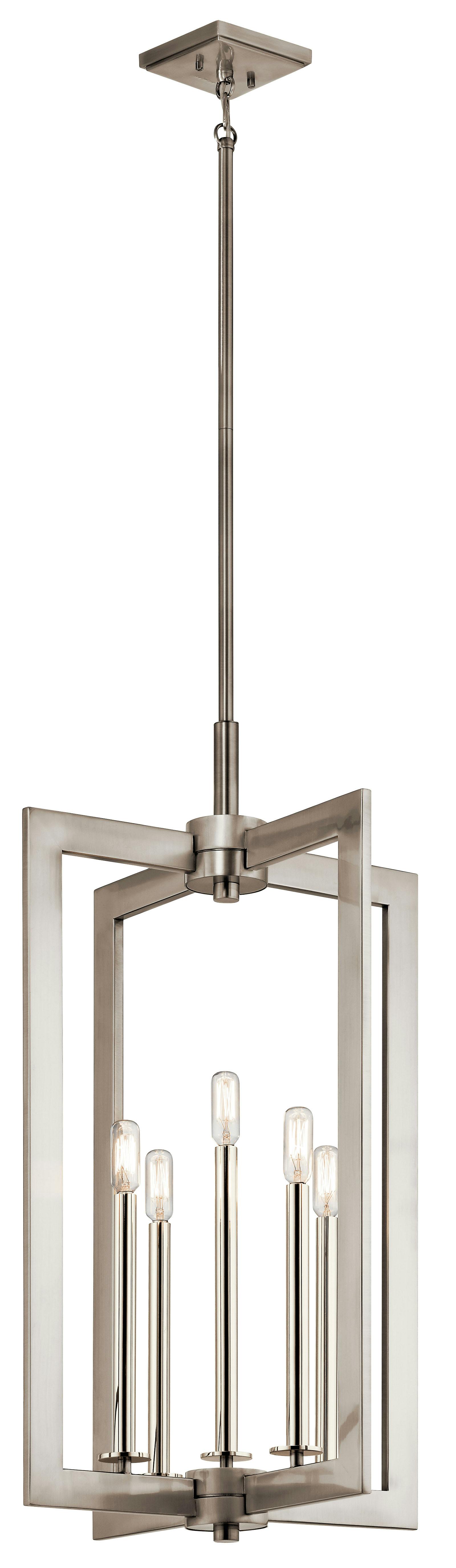 Cullen 18" 5 Light Foyer Pendant Pewter on a white background