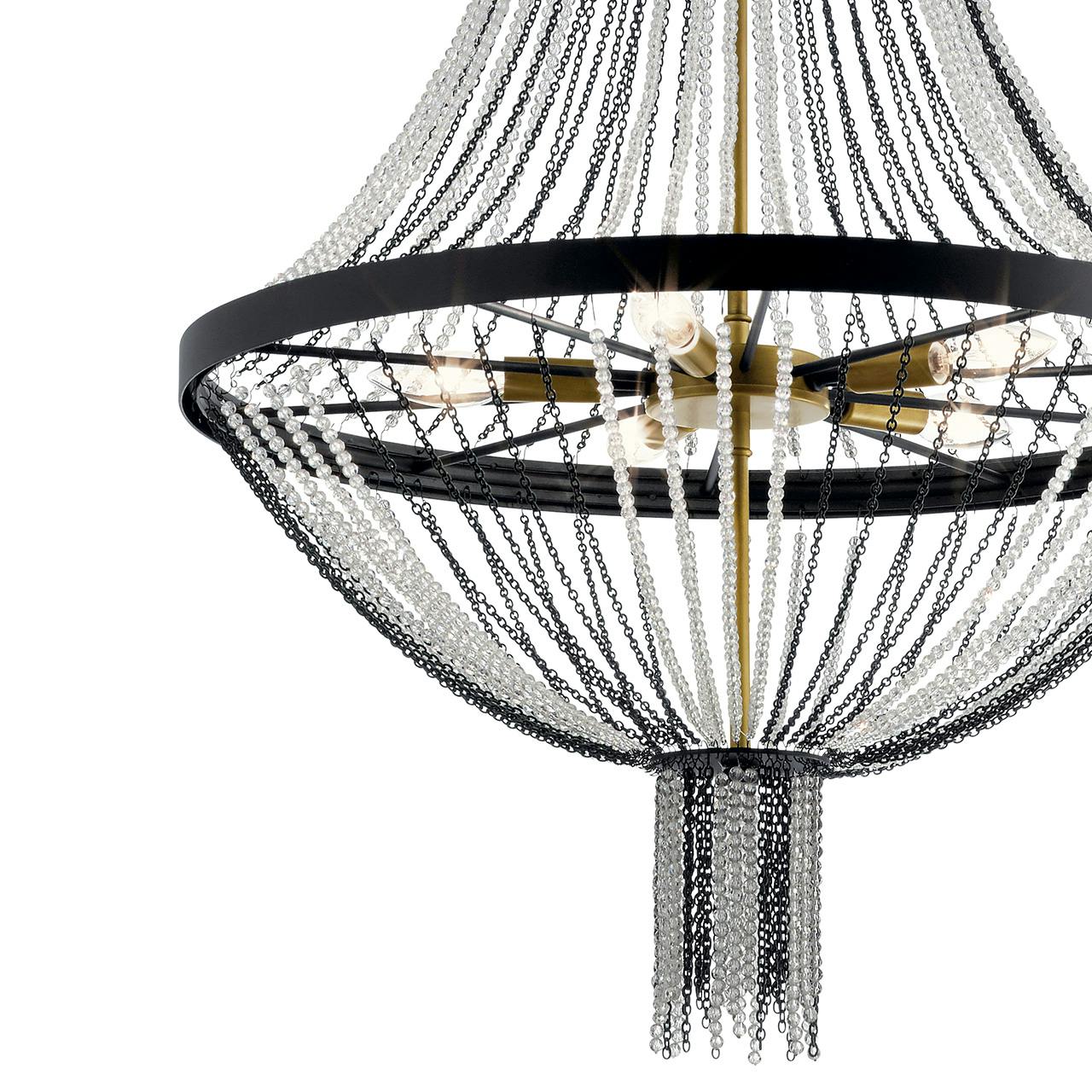 Close up view of the Alexia 39.5" Chandelier Textured Black on a white background