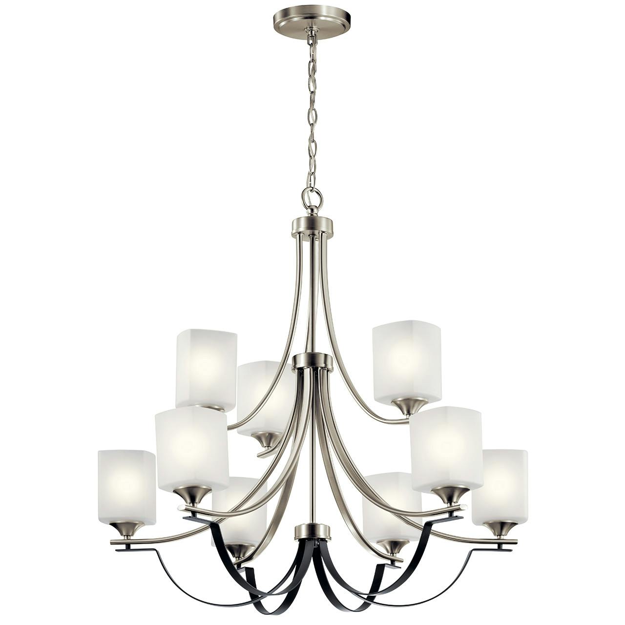 Tula™ 9 Light Chandelier Brushed Nickel on a white background