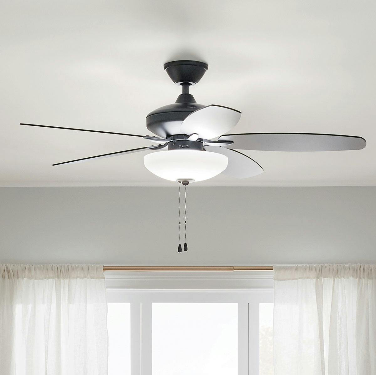 Day time living room featuring Renew ceiling fan 330161SBK
