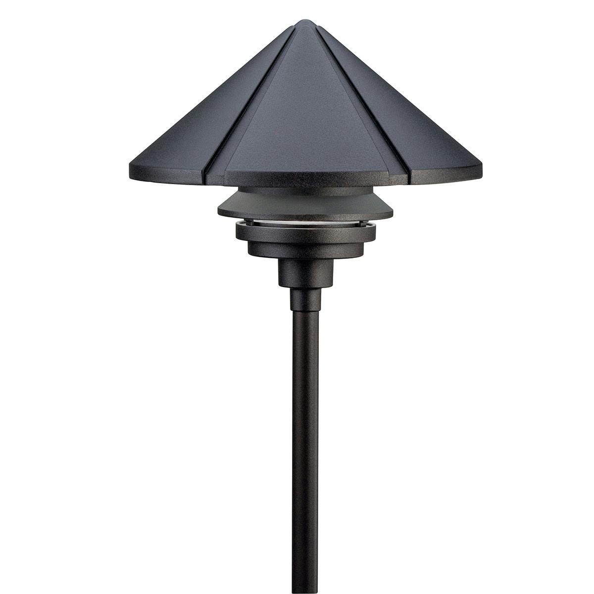 Large One Tier 120V Path Light Black on a white background