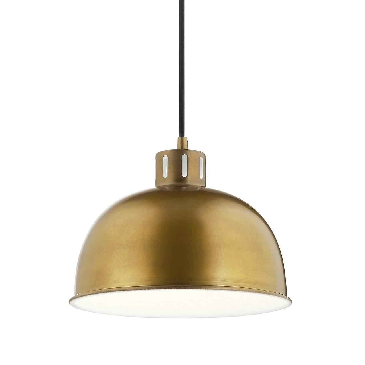Zailey 9" 1 Light Pendant in Brass without the canopy on a white background