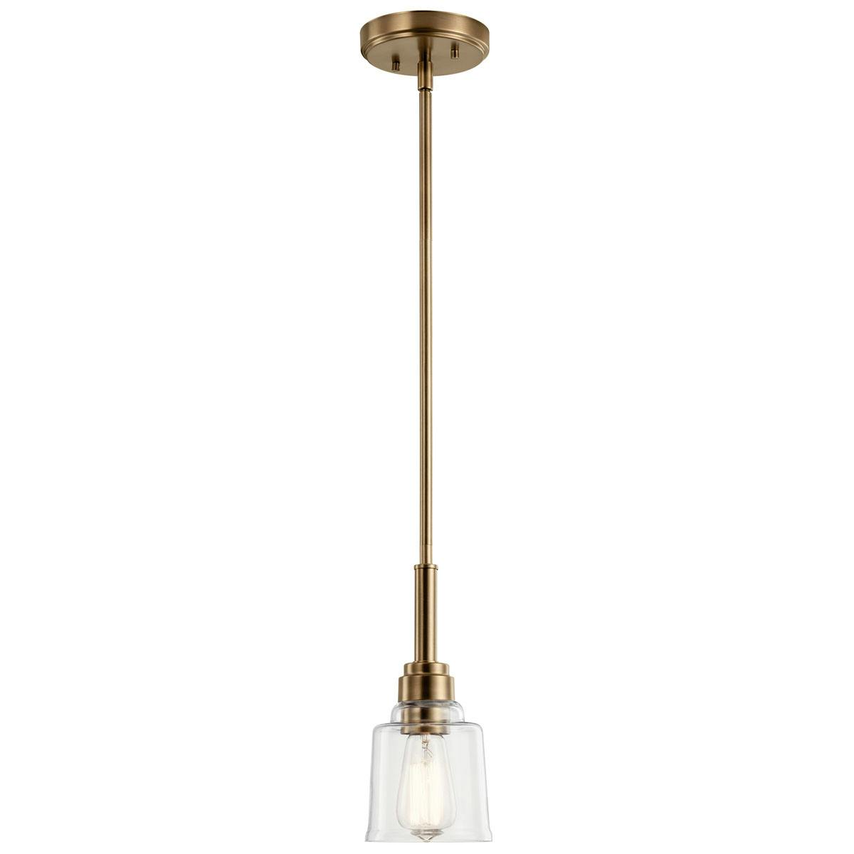 Aivian 5" Mini Pendant Weathered Brass on a white background