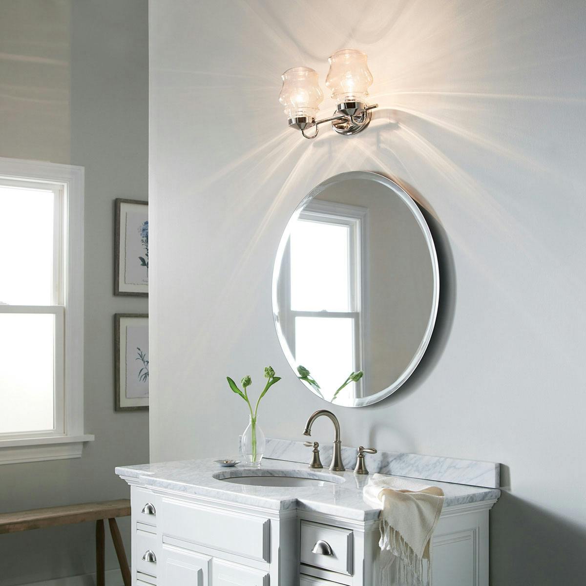 Day time Bathroom featuring Janiel vanity light 55038PN