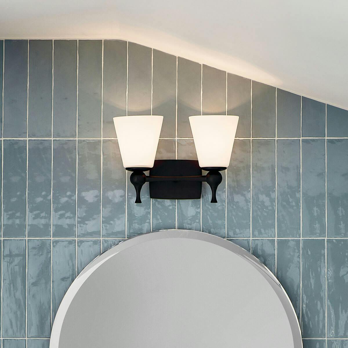 Day time Bathroom image featuring Cosabella vanity light 55091BK