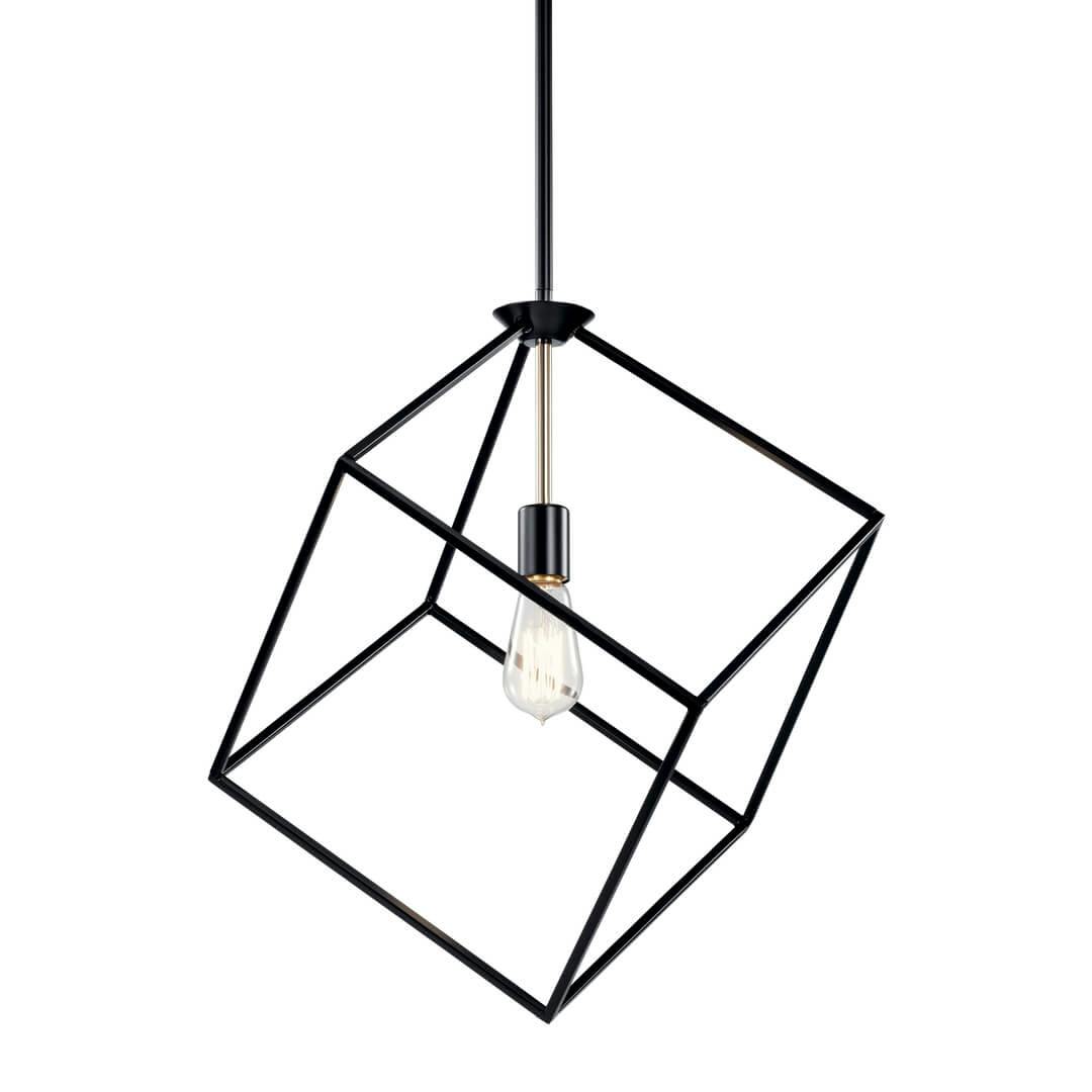 The Cartone™ 1 Light Pendant in Black on a white background
