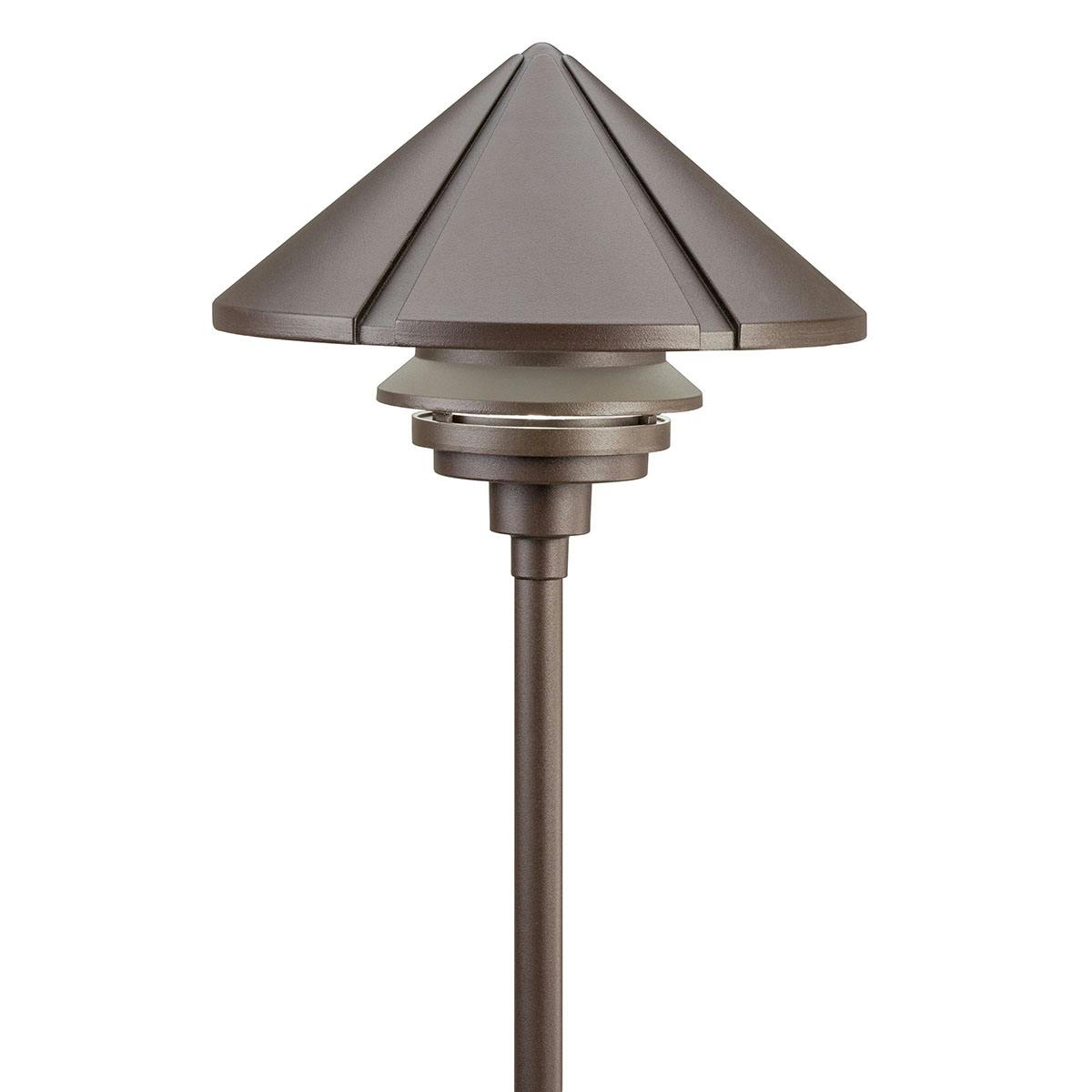 Large One Tier 120V Path Light Bronze on a white background
