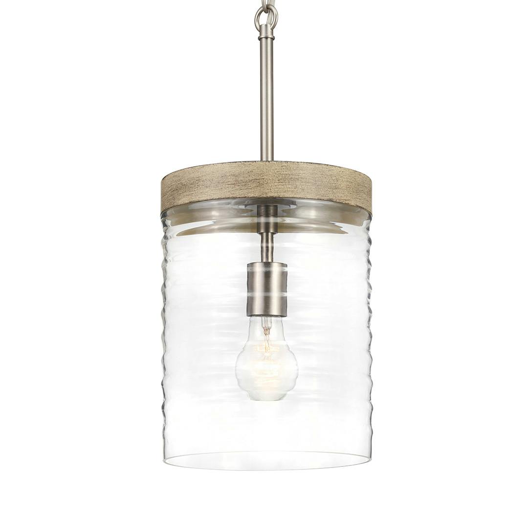 Maritime 1 Light Mini Pendant Brushed Nickel and Distressed Antique Gray on a white background