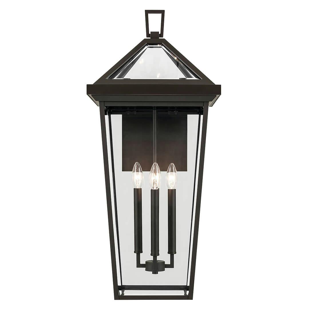 Front view of the Regence 30.25" 4 Light Outdoor Wall Light in Olde Bronze on a white background