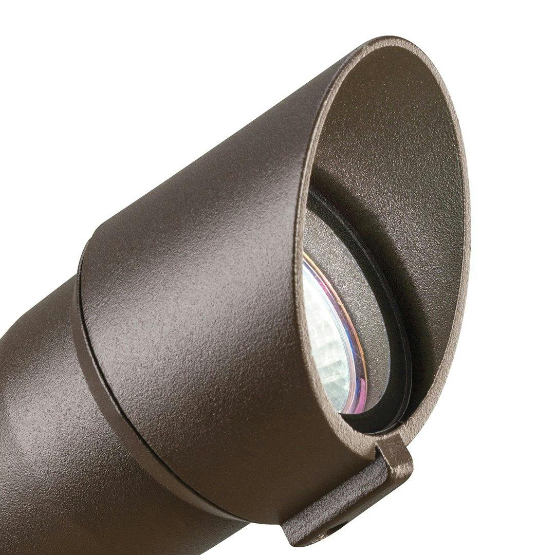 Close up of 12V 50W 1 Light Accent Light Textured Architectural Bronze on a white background