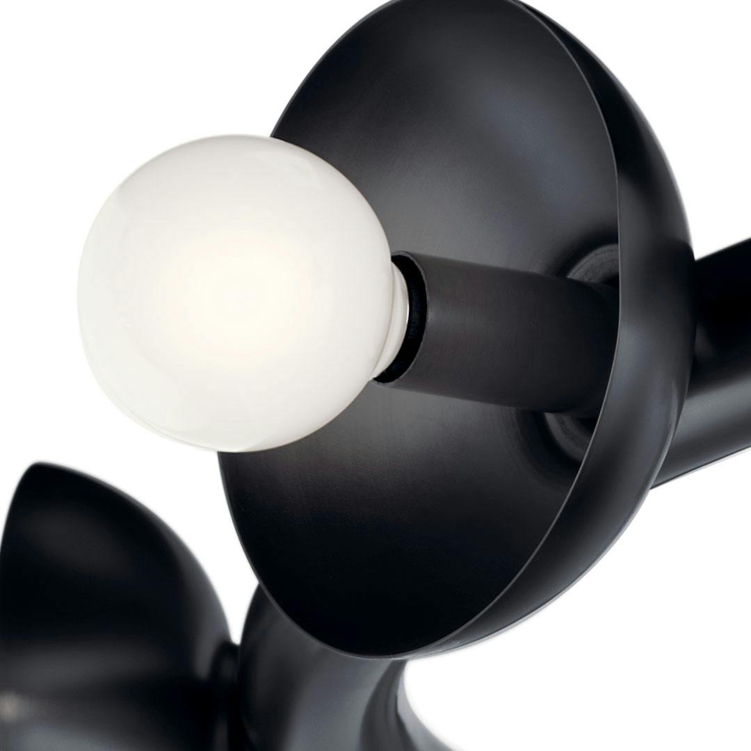 Close up view of the Palta 42 Inch 12 Light Chandelier in Black