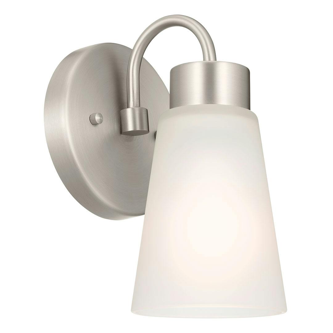 Erma 4.25" 1 Light Wall Sconce Nickel on a white background
